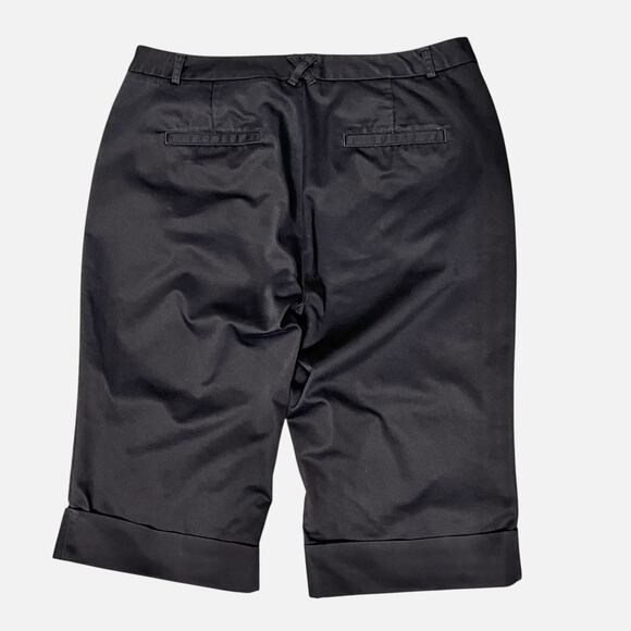 Dockers Pants Womens 14 Capri Black Mid Rise Cuffs Side Pockets Casual - Picture 2 of 8